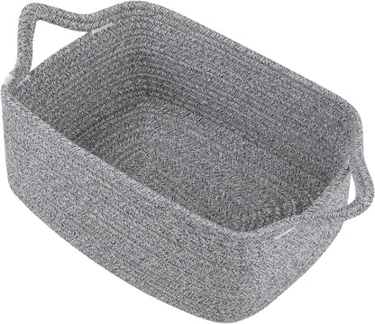 OIAHOMY Woven Basket, Gift Basket Empty with Gift Bags and Ribbons, Rope Baskets for Baby Showers, Storage Baskets with Handles for Nursery, Pet Toy Organizer - White