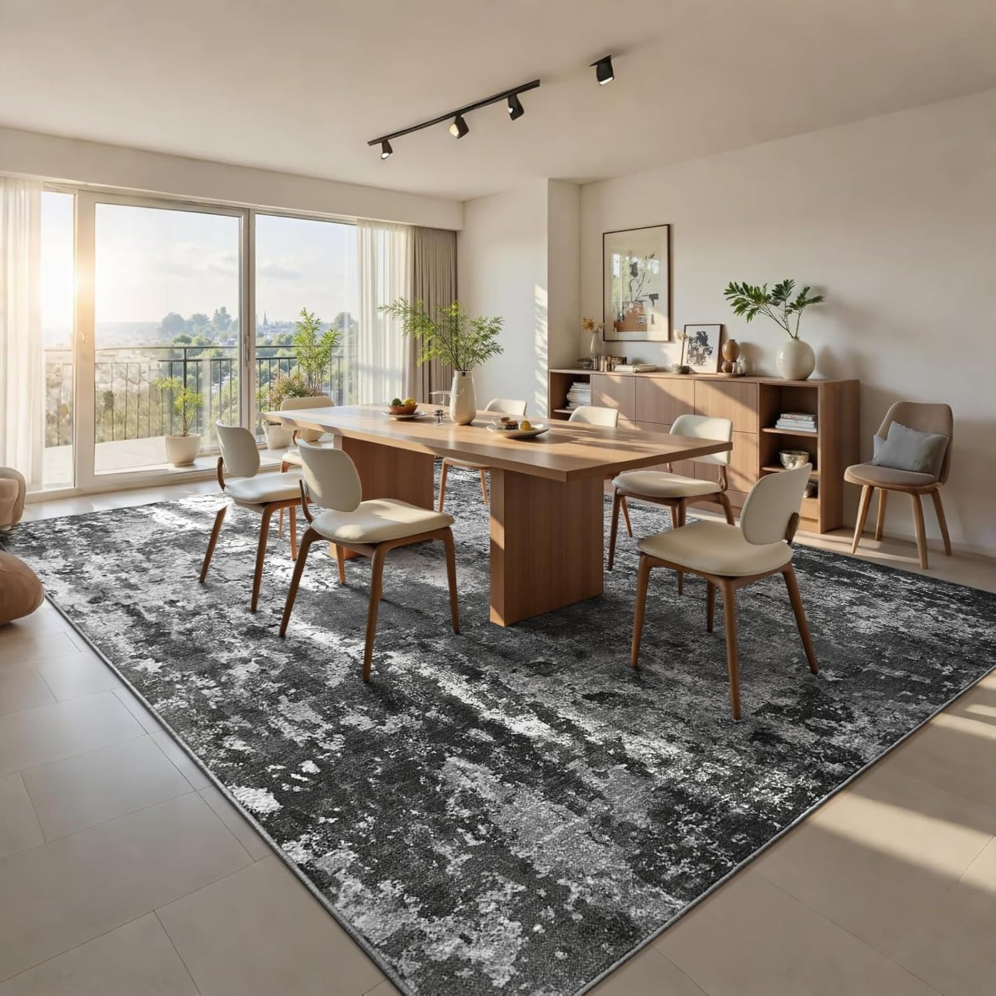 Ompaa 2x6 Rug Runners for Hallways Kitchen Runner Rug Non Slip Washable Grey Long Runner Rugs with Rubber Backing Soft Abstract Carpet Runner for Hallways, Kitchen, Bedroom, Bathroom, Entryway - Colors A