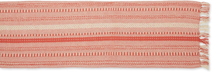 DII Farmhouse Braided Stripe Table Runner Collection, 15x72 (15x77, Fringe Included), Black