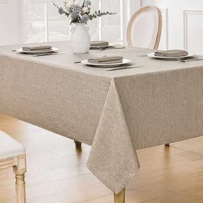 Veblandy Rectangle Tablecloth Waterproof Linen Textured Table Cloth Stain and Wrinkle Resistant Washable, Decorative Fabric Table Cover for Dining, Party and Camping (Sage Green, 52 * 70)