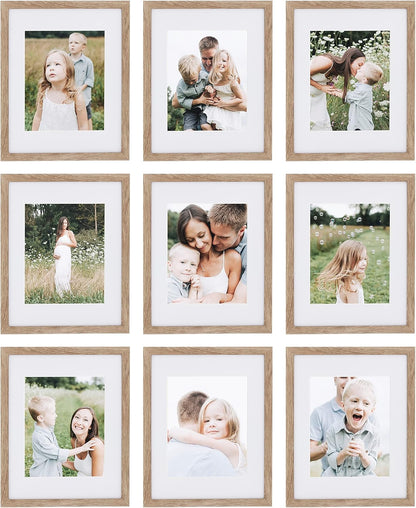 Sheffield Home 9 Piece Gallery Wall Frame Set, 11x14 in. matted to 8x10 in. (Matte Black)