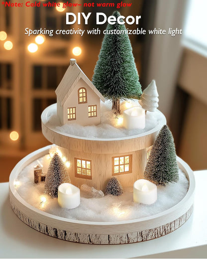 Homemory 48-Pack Novelty Flickering Flameless Tea Lights Candles, 200+Hours Battery-Operated LED Fake Candles for Wedding Table Centerpieces,Proposal,Anniversary, White Base, Ø1.5'' × H1.3''