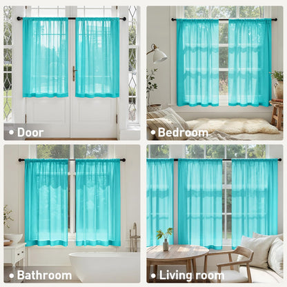 MIULEE White Sheer Curtains 84 Inches Long, 4 Panels Set, Light Filtering Rod Pocket Voile Drapes for Living Room and Bedroom, Airy Soft Fabric Window Treatments, 42 x 84 Inches