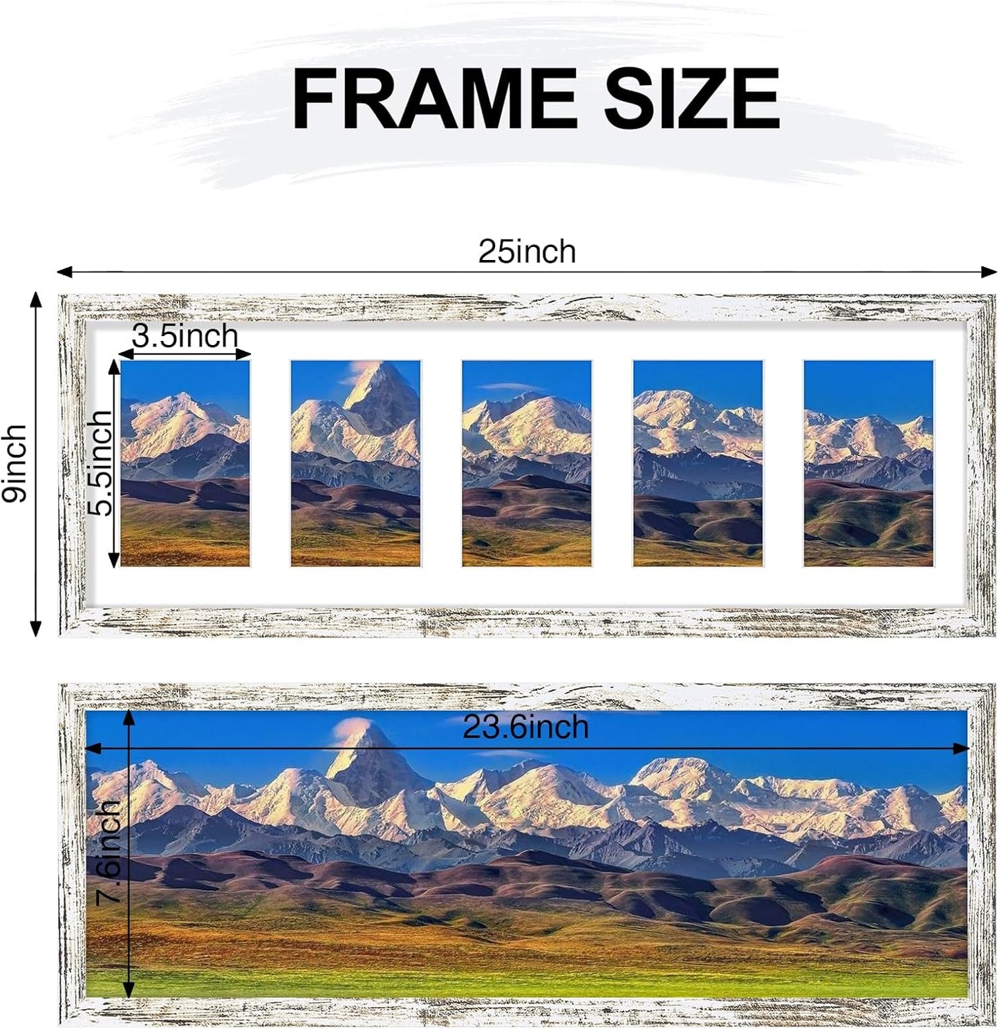 Vittanly 11x14 Collage Picture Frame, Displays 5Pcs 4x6 Pictures with Mat or 1Pcs 11x14 without Mat for Wall Mounting, Picture Frames Collage Wall Decor in Black, 1 Pack