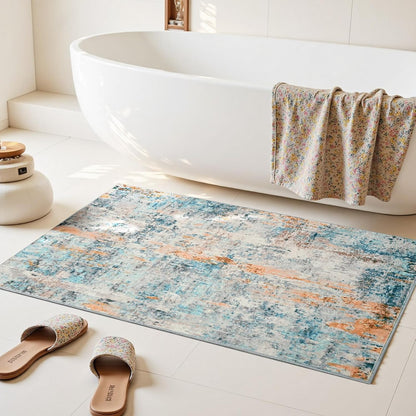Ompaa 2x6 Rug Runners for Hallways Kitchen Runner Rug Non Slip Washable Grey Long Runner Rugs with Rubber Backing Soft Abstract Carpet Runner for Hallways, Kitchen, Bedroom, Bathroom, Entryway - Colors B