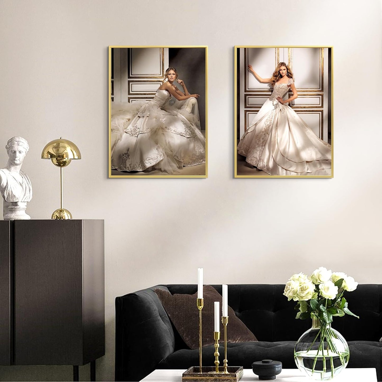 upsimples 24x36 Poster Frame Black 3 Pack, Scratch-Proof Picture Frames 24 x 36 for Photo Gallery - Slide-In Strips, Horizontal or Vertical Wall Mounting