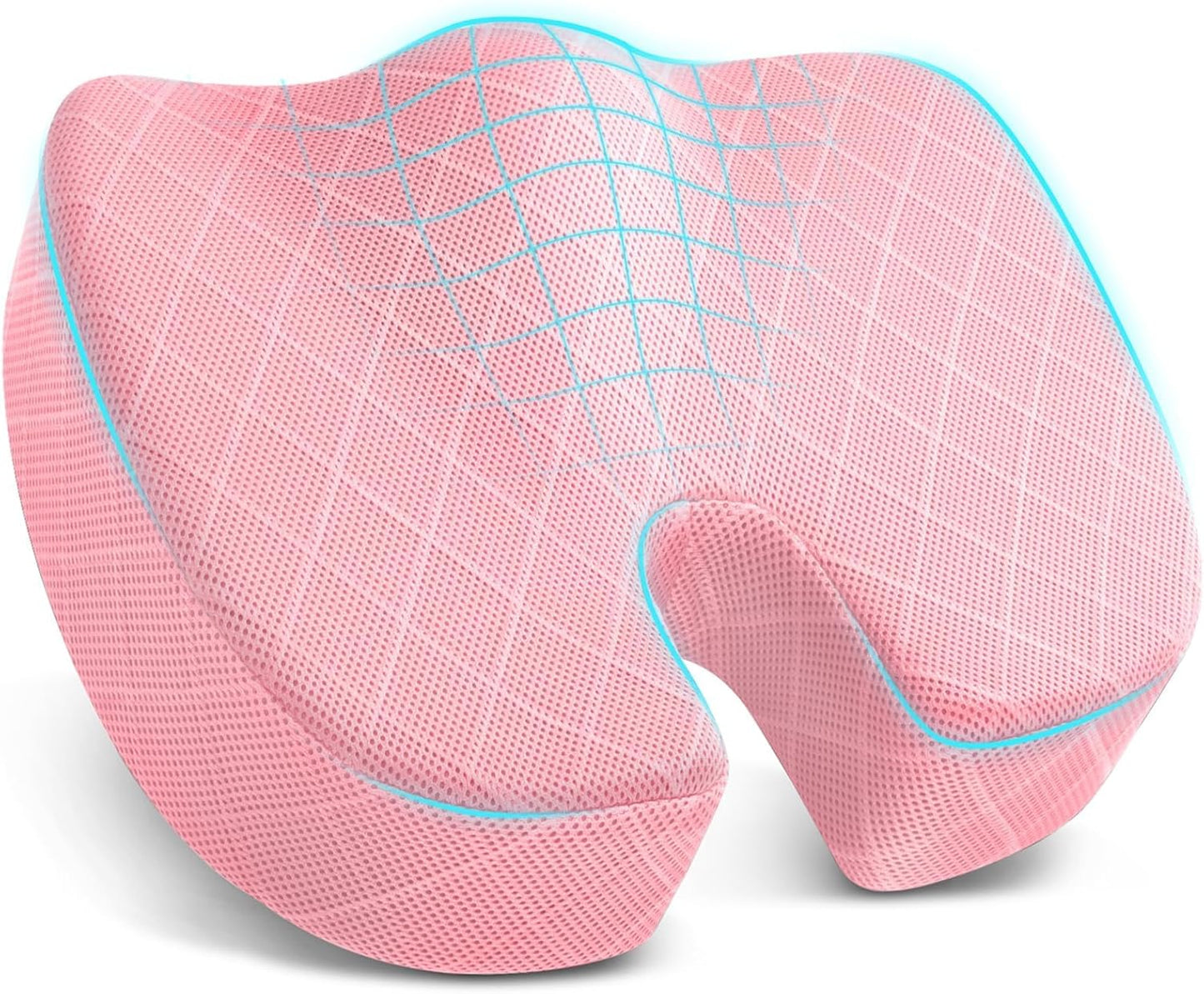 TushGuard Seat Cushion - Memory Foam Cushion for Office Chair, Car Seat, Airplane, Bleacher - Sciatica & Hip & Coccyx Pain Relief Desk Chair Cushion for Long Sitting Office Workers, Car Drivers