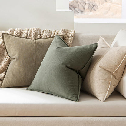 MIULEE Decorative Linen Euro Sham Pillow Covers 26x26 Cream White Boho Farmhouse Neutral Couch Throw Pillows for Bed Pack of 2 Accent Modern Pillowcase Sofa Livingroom Home Decor