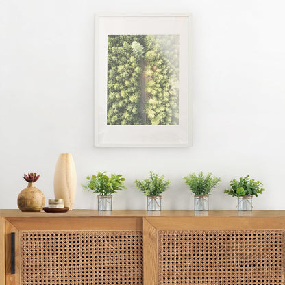 Mkono 4 Packs Small Fake Plants in Farmhouse Galvanized Pots Table Centerpiece Mini Potted Artificial Plants Faux Eucalyptus for Shelf Office Rustic Home Decor (White, Mini-6" H)
