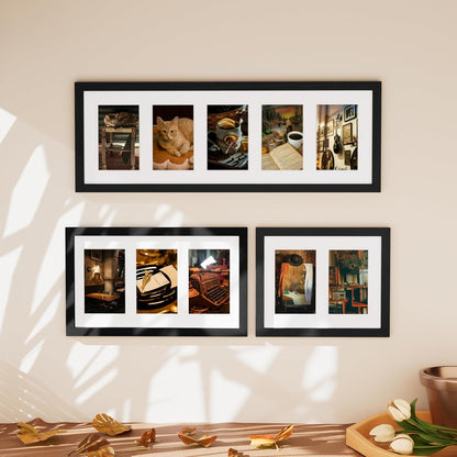 Vittanly 11x14 Collage Picture Frame, Displays 5Pcs 4x6 Pictures with Mat or 1Pcs 11x14 without Mat for Wall Mounting, Picture Frames Collage Wall Decor in Black, 1 Pack