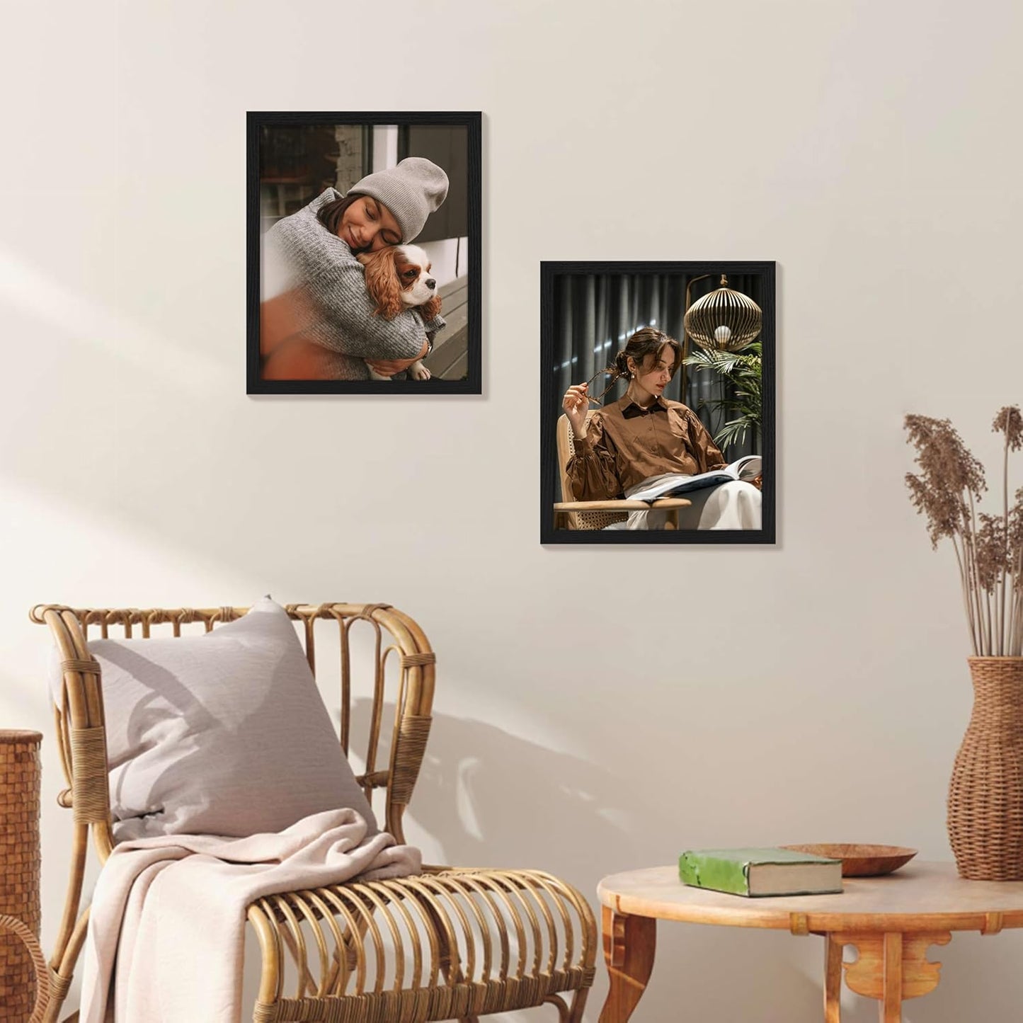 Vittanly 11x14 Picture Frame, Display Pictures 8x10 with Mat or 11x14 without Mat, Photo Frame for Wall Mounting, Black, 1 Pack - Colors A