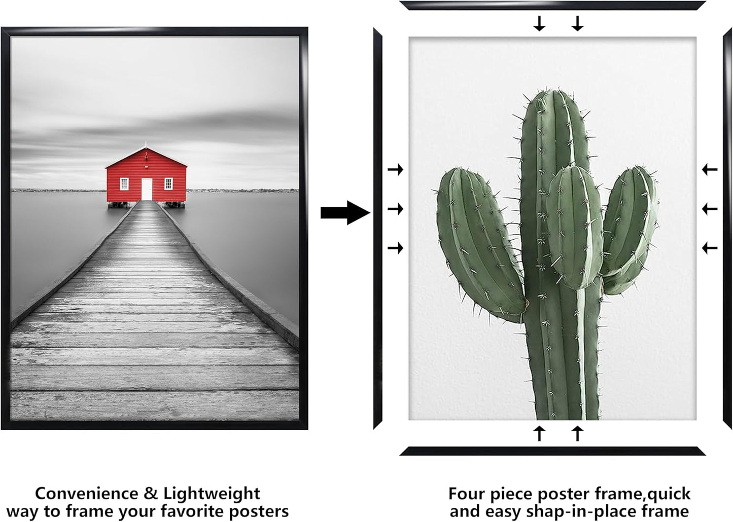 ELSKER&HOME 22.375 x 34 Poster Frame 3 Pack, Black Picture Frame for Horizontal or Vertical Wall Mounting, Sturdy and Scratch-proof