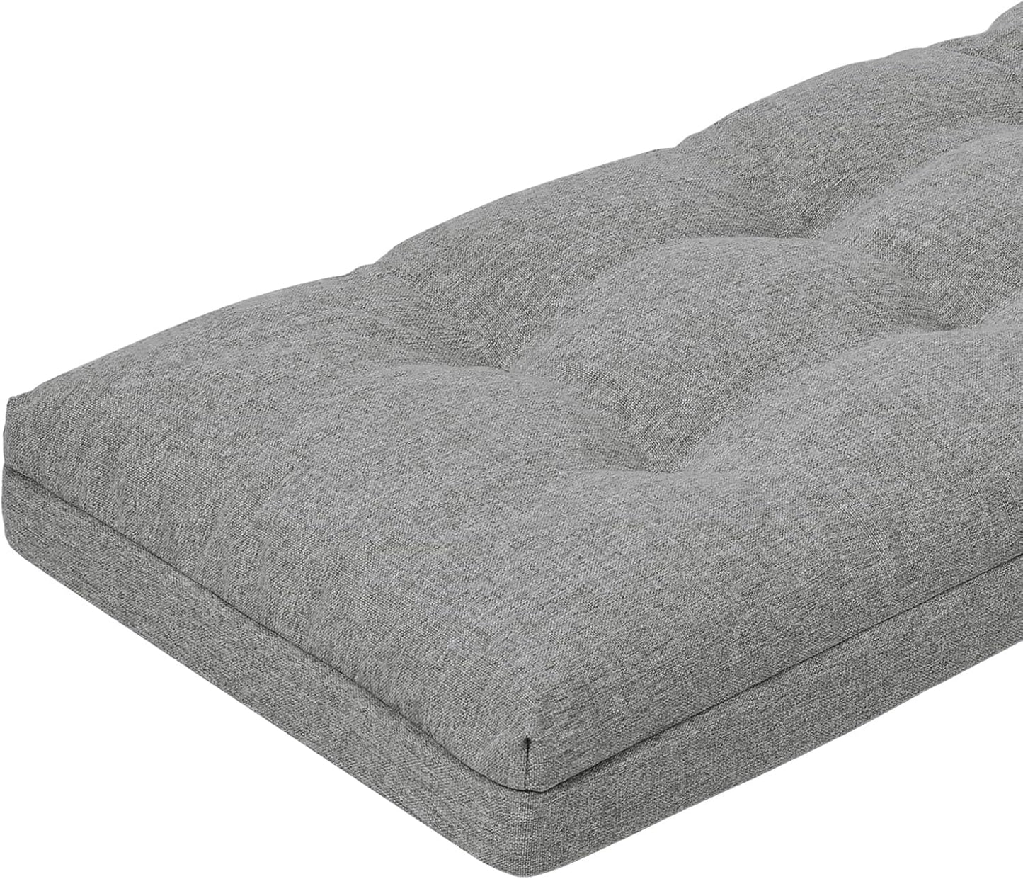 baibu 40 Inch Dual-Layer Patent Design Memory Foam Bench Cushion, Non-Slip Indoor Bench Cushion Standard Size Foam Pad with Machine Washable Cover (Dark Grey, 40x16x3in)