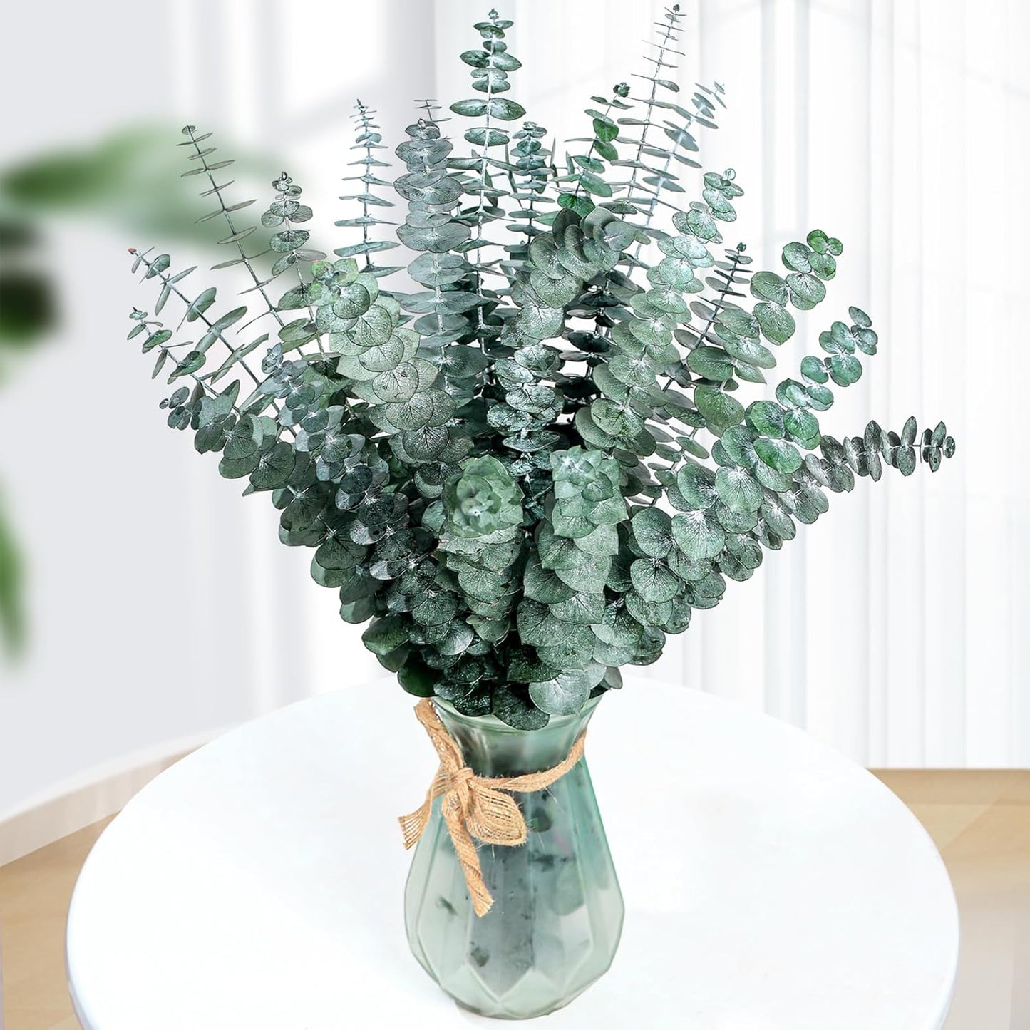 Eslibin 21 Pcs Real Dried Eucalyptus Stems, 17" Natural Fresh Eucalyptus Branches for Shower, Greenery Leaves for Vase Filler, Fragrance, Fresh Silk Dry Live Plants Decor