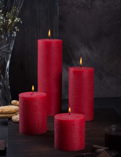 Melt Candle Pillar Candles, 3 Pack - Unscented Candles for Home, Church, Weddings, & More - 3" x 4", Ivory