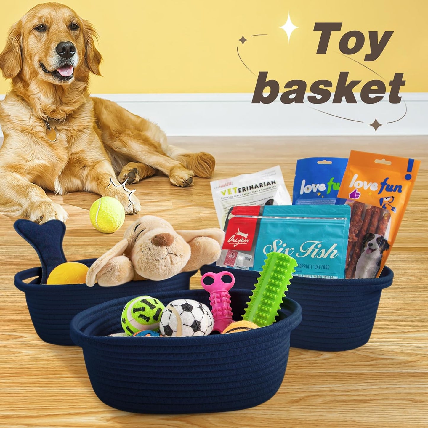 Pro Goleem Small Woven Basket with Gift Bags and Ribbons Durable Baskets for Mothers Day Gifts Empty Small Rope Basket for Storage 12"X 8" X 5" Baby Toy Baskets with Handles, White