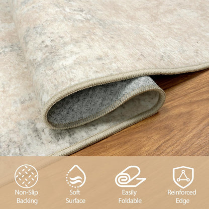 8x10 Area Rugs for Living Room Rug Washable: Abstract Large Rug for Dining Room Bedroom Carpet Non Slip 8 by 10 Indoor Modern Nursery Home Office Blue Grey