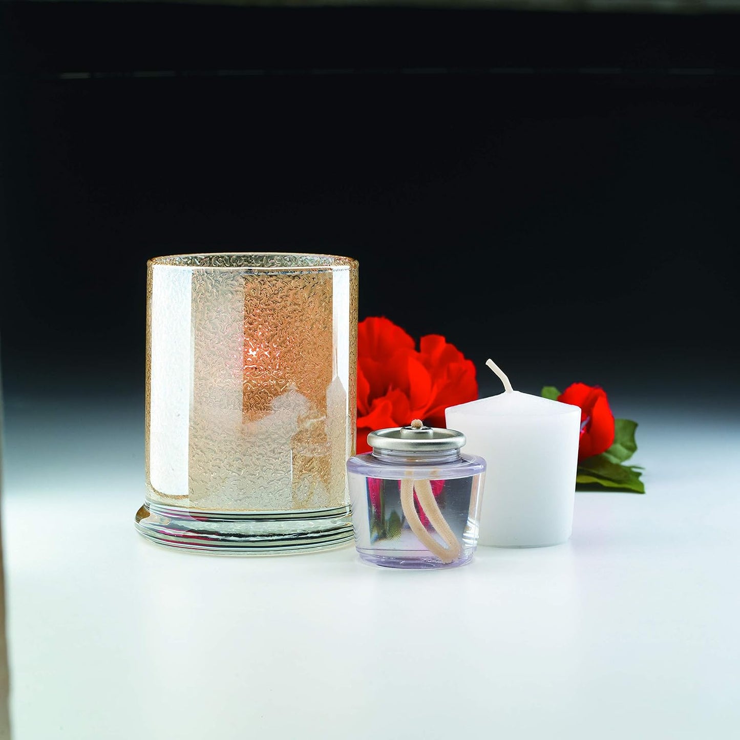Hollowick Disposable Liquid Candles, 8 Hour, for Use in Glass Votive Tealight Lamp Holders, Restaurant Wedding Table Top Lights, Child Resistant Closures, 90 Pieces, Clear Fuel Oil HD8-90