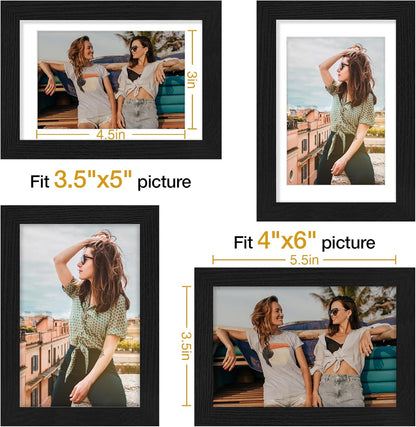 Vittanly 11x14 Picture Frame, Display Pictures 8x10 with Mat or 11x14 without Mat, Photo Frame for Wall Mounting, Black, 1 Pack - Colors A