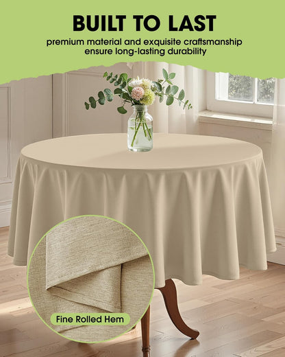 Pureegg Rectangle Linen Tablecloth Waterproof & Stain Resistant, Wrinkle-Free Table Cloth Adds Elegance and Protection, Ideal for Dining, Party, Wedding and Outdoor, 52 x 70 Inch, Sage Green