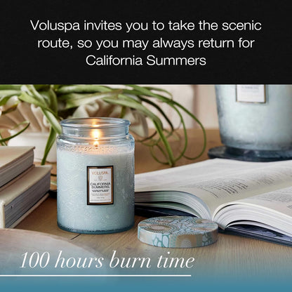 Voluspa Baltic Amber Candle, 18 oz, Coconut Wax Blend, Scented Candles for Home, 100 Hour Burn Time, Candle Jar