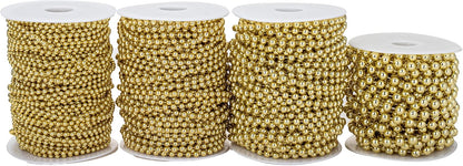 3mm Millet Beads Crafts Faux Pearl Beads Garland Pearl Bead Roll Strand of Pearls to Decorate Floral Centerpieces Wedding Party Favor Christmas Tree(33 Feet Ivory)
