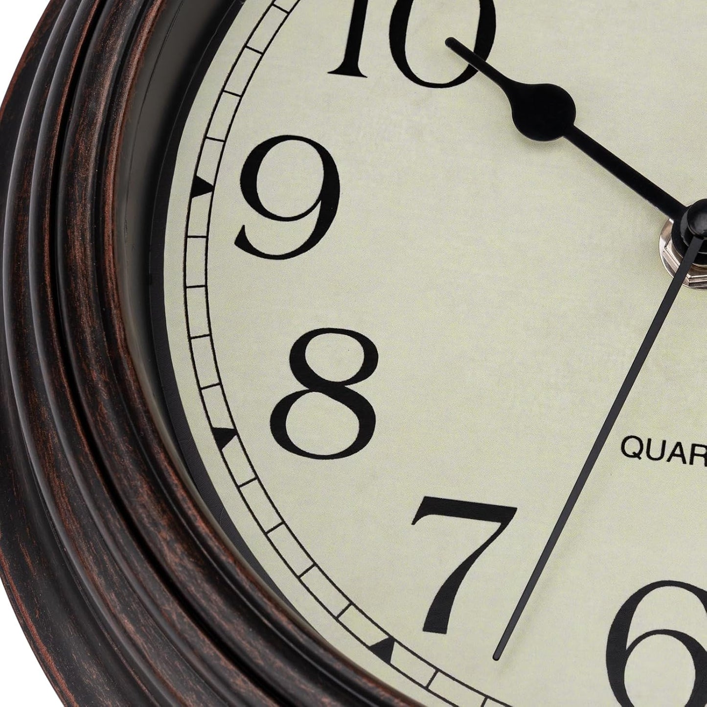 Foxtop Retro Silent Non-Ticking Round Classic Clock Quartz Decorative Battery Operated Wall Clock for Living Room Kitchen Home Office 12 Inch (Bronze)