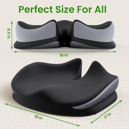 Benazcap Memory Foam Seat Cushion for Office Chair, Ergonomic Chair Cushions for Tailbone Pain Relief, Sciatica & Back Support, Office Chair Cushion & Car Seat Cushion