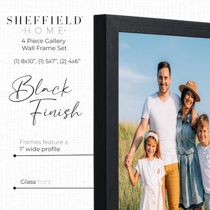 Sheffield Home 9 Piece Gallery Wall Frame Set, 11x14 in. matted to 8x10 in. (Matte Black)