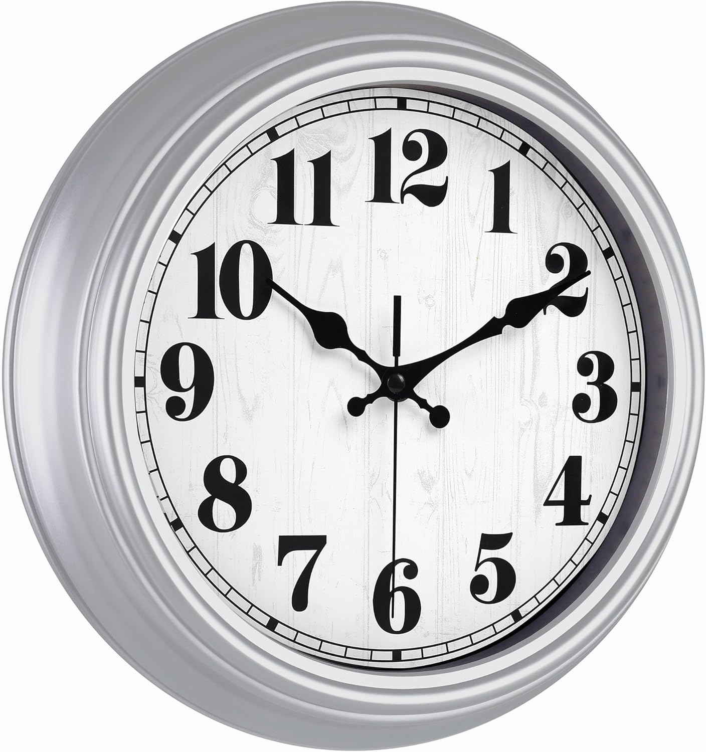 JENLYSTIME 12 Inch Indoor/Outdoor Retro Waterproof Wall Clock with Thermometer Silent Round Quartz Battery Operated Easy to Read Decorative for Kitchen Patio,Bathroom,Deck,Porch,Pool(Blue)
