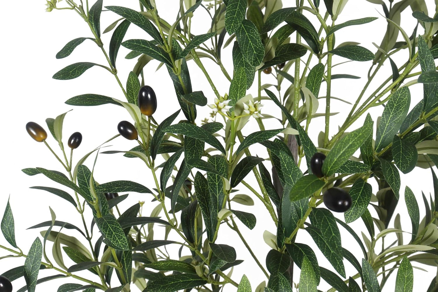 Artificial Olive Tree with White Pot,6FT high, Fake Tree containing 1440 Dense Leaves and 80 Highly Simulated Olive Fruits, Suitable for Home Office Living Room Floor Decoration