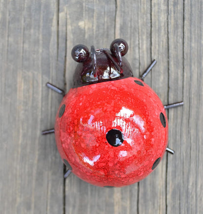 Metal Garden Wall Art Decorative Set of 4 Cute Ladybugs Outdoor Wall Sculptures