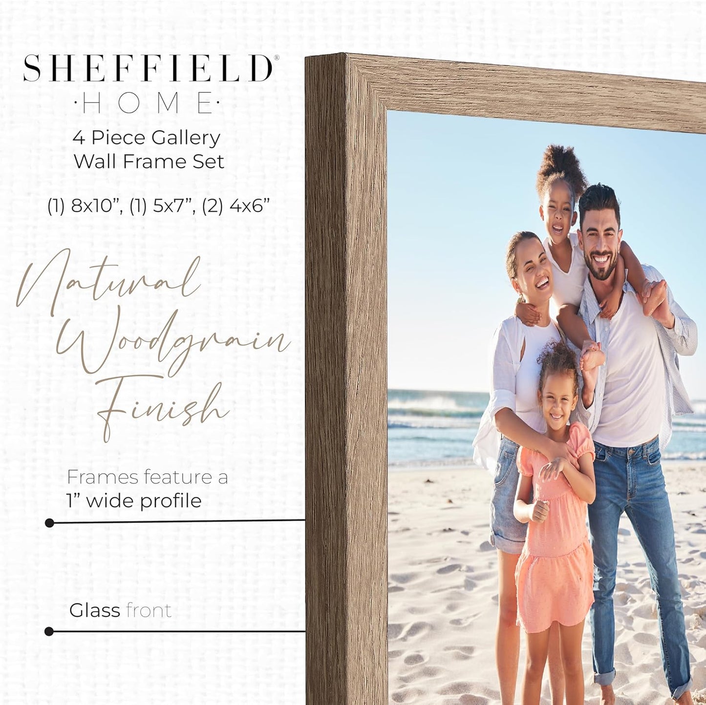 Sheffield Home 9 Piece Gallery Wall Frame Set, 11x14 in. matted to 8x10 in. (Matte Black)