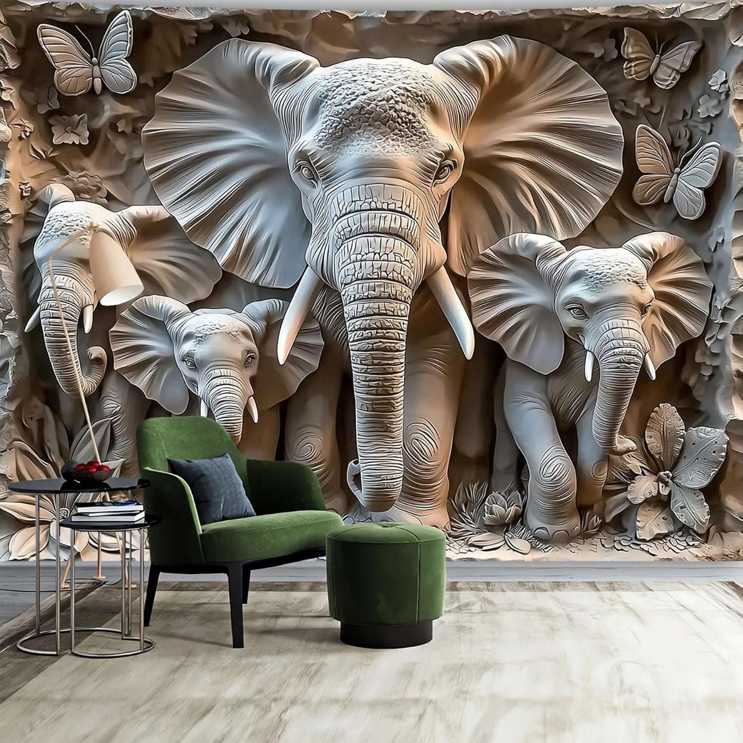 BSFHH 3D Animal Tapestry Wall Hanging Art Bedroom Living Room Wall Art Poster (Elephant, 90''×70'')