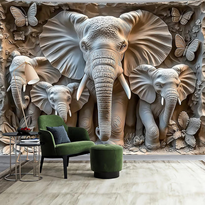 BSFHH 3D Animal Tapestry Wall Hanging Art Bedroom Living Room Wall Art Poster (Elephant, 90''×70'')