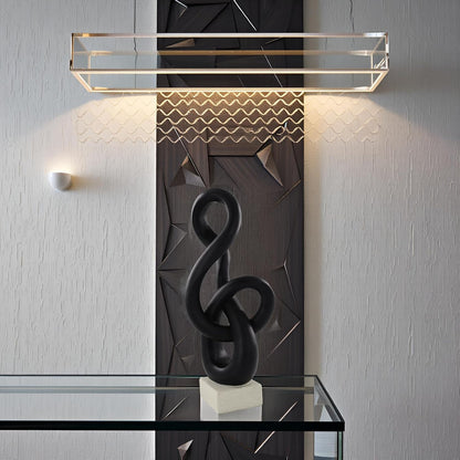 10" Modern Abstract Ribbon Decorative Sculpture, Knot Sculptures,Home Decor,Coffee Table Statues,Dining Living Room Desk Decor（White）