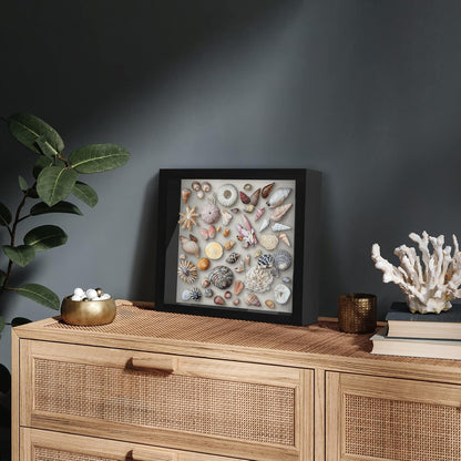 Americanflat 12x16 Shadow Box Frame with Polished Plexiglass - Silhouette Collection - Large Shadow Box Display Case for Tabletop and Wall Display - Black with Soft Felt Back