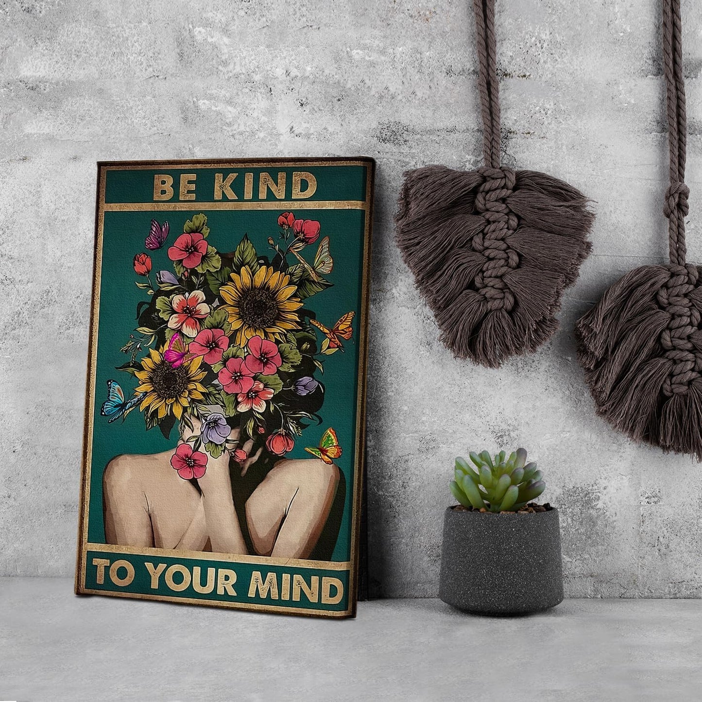 DIHSIEG 12x16 Canvas Wall Art funny bathroom wall art Print Poster Vintage Poster Frameless Floral Can be hung on the Wall Heal Your Heart poster Wall Art Canvas