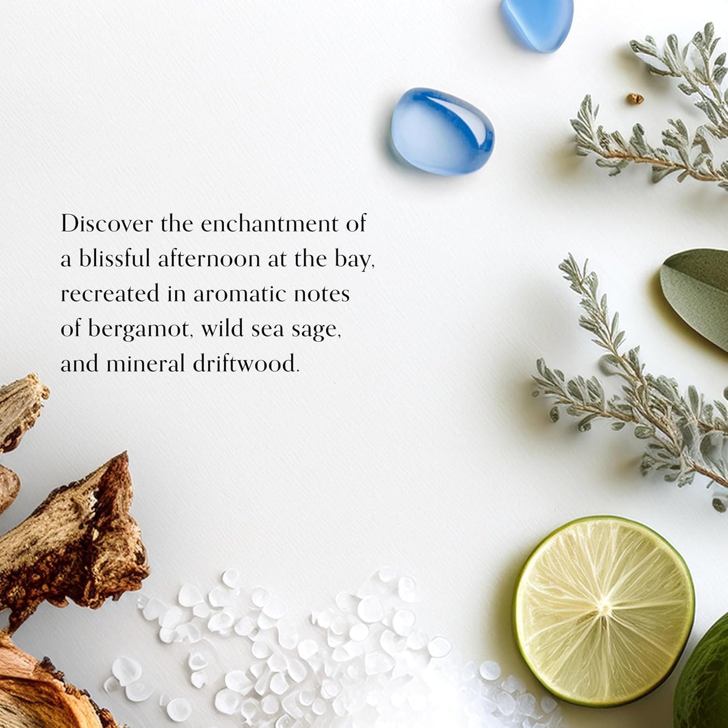 Chesapeake Bay, 11oz Marine Drift Scented Candle, Mood Evoking Fragrance, Textured Sea Glass-Inspired Jar, Premium Soy Blend Wax with Essential Oils, Coastal Fragrance for Home Décor or Gifting