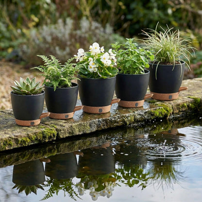 montresor 12/10/8 Inch Self Watering Pots for Indoor Plants Plastic Large Plant Pots for Outdoor Plants, Water Level Window & Spacious Reservoir Flower Pots Decorative Planter with Drainage and Tray