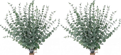 CEWOR 80pcs Artificial Eucalyptus Stems Fake Eucalyptus Leaves Stems Real Touch Leaf Branches for Flower Bouquet Wedding Easter Centerpiece Spring Home Office Decor