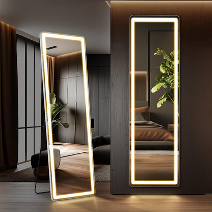 OLIXIS Black Arched Full Length Mirror 60"x16" for Bedroom, Full Body Mirror with Stand, Hanging or Leaning for Wall, Aluminum Alloy Thin Frame Floor Standing for Living Room