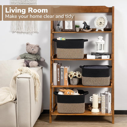 Goodpick Cube Storage Bins - Towel, Book, Cloth, Shoes, Closet Shelf Woven Baskets for Office, Baby Laundry, Toys, 13''x10''x9''