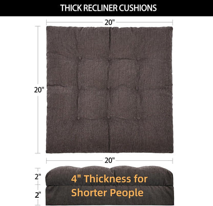 Recliner Cushions for Elderly, 20x20x5 Inch Thick Chair Cushion Patent Design Soft Tufted Dual Layer Booster Seat Cushions for Seniors Recliner Risers Taupe 1P