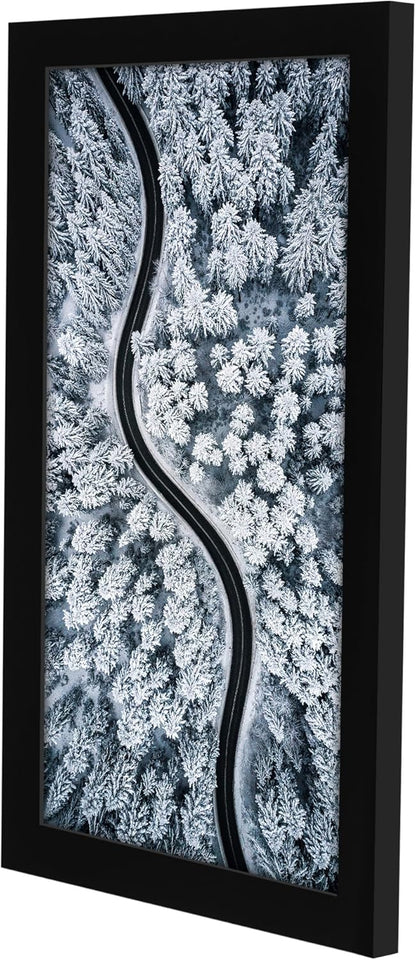 Americanflat 12x18 Poster Frame with Shatter-Resistant Glass - Signature Collection - Gallery-Style Frames Made of Engineered Wood - Photo Frame for Wall Display - Black - Colors B