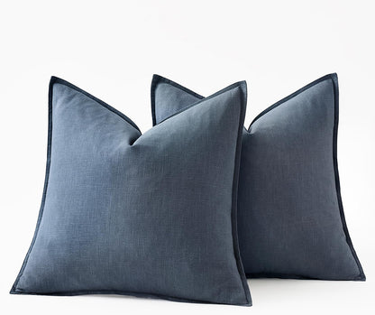 MIULEE Decorative Linen Euro Sham Pillow Covers 26x26 Cream White Boho Farmhouse Neutral Couch Throw Pillows for Bed Pack of 2 Accent Modern Pillowcase Sofa Livingroom Home Decor