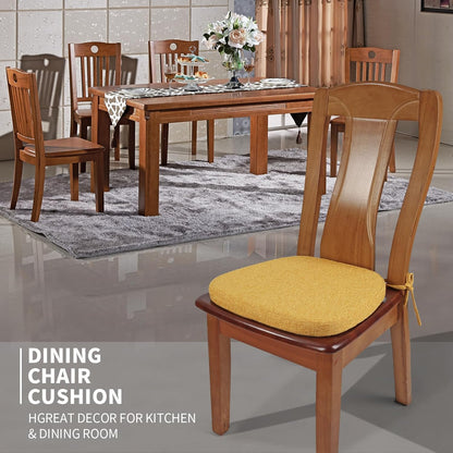 SINOSSO 1 Pack Memory Foam Chair Cushions for Dining Chair, Friendly Woven Fabric 16" U-Shape Comfortable Kitchen Chair Pad, Removable Slip Resistant Seat Cushion (1 Piece, Blue)