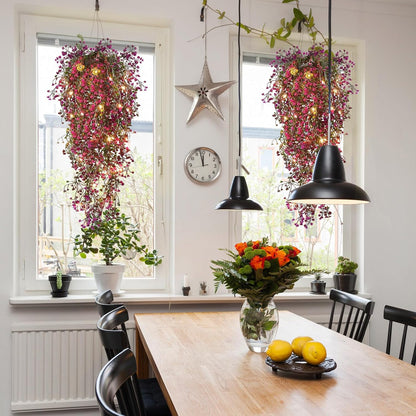 RECUTMS Fake Hanging Plants Artificial Ferns for Outdoor Hanging Faux Plants Vine Ivy Faux Fern Hanging Vines Wall Plants for Home Garden Party Wedding Decor (White 4P)