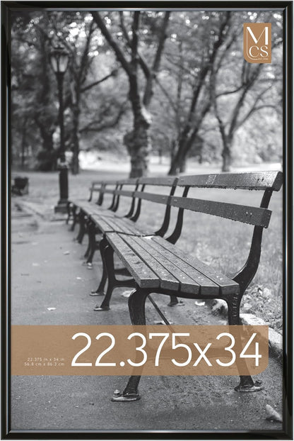 MCS Trendsetter 24x36 Poster Frame Black High-Gloss, Vertical & Horizontal Wall Hanging Large Picture Frame for Photos, Posters & Art Prints (1-Pack)
