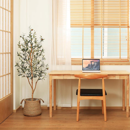 Kazeila Artificial Olive Tree 6FT Tall Faux Silk Plant for Home Office Decor Indoor Fake Potted Tree with Wood Branches and Fruits